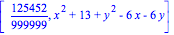 [125452/999999, x^2+13+y^2-6*x-6*y]
